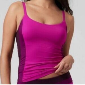Athleta Coastline Bra Cup Tankini with Scoop Neck | Fuchsia | 32D/DD